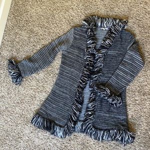 Thrifted Sabrina of Boston black & white cardigan